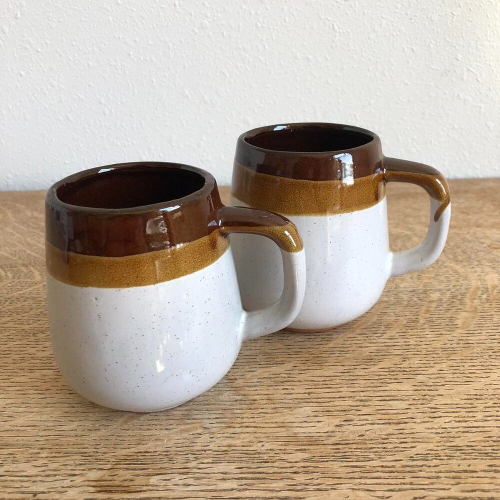 Vintage Stoneware Mugs Set of 2